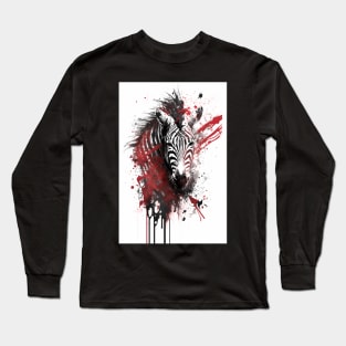 Zebra Ink Painting Long Sleeve T-Shirt